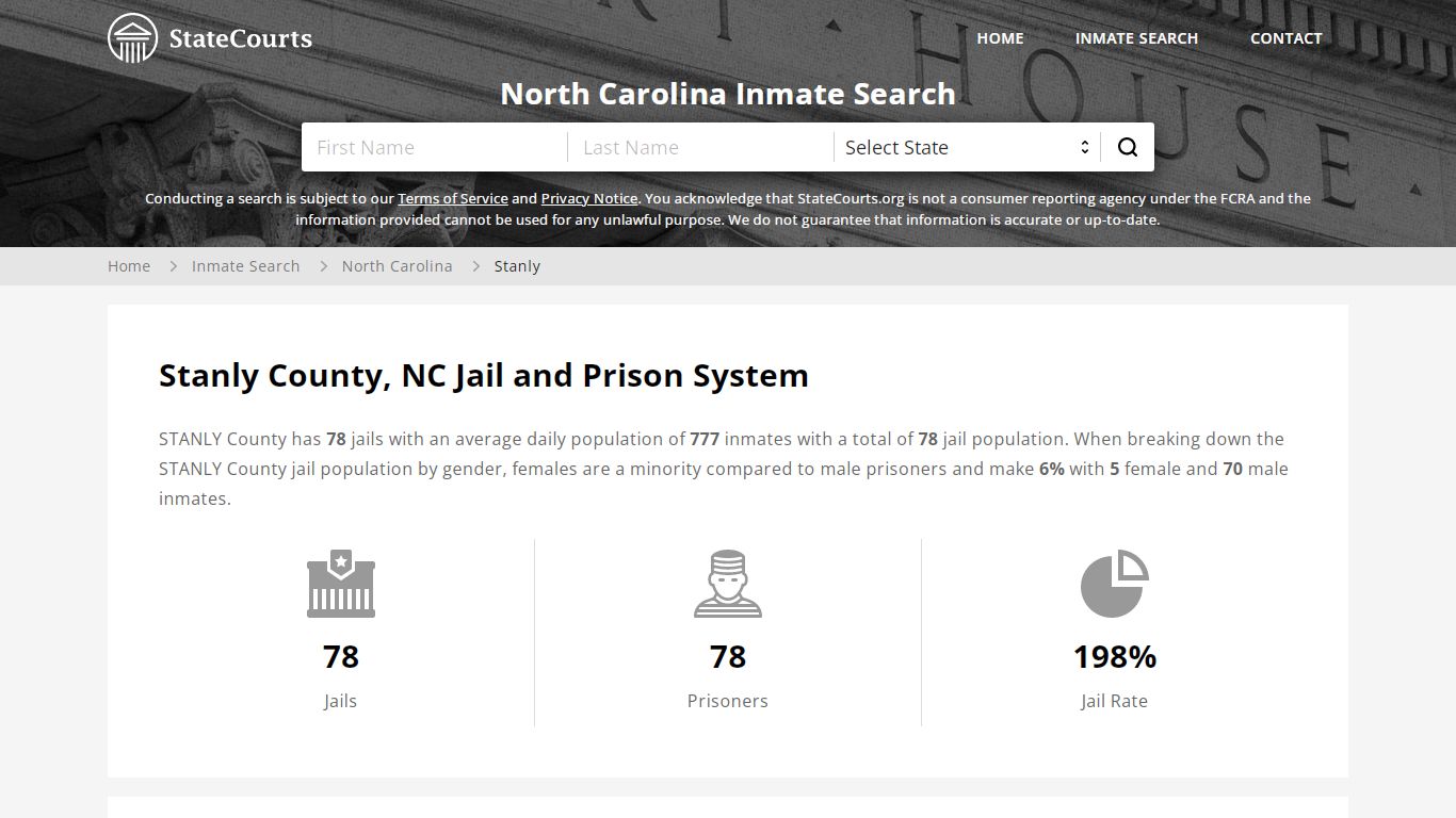 Stanly County, NC Inmate Search - StateCourts